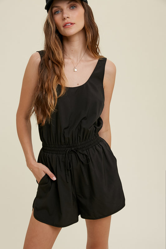ATHLETIC ROMPER WITH DRAWSTRING - The Season Boutique