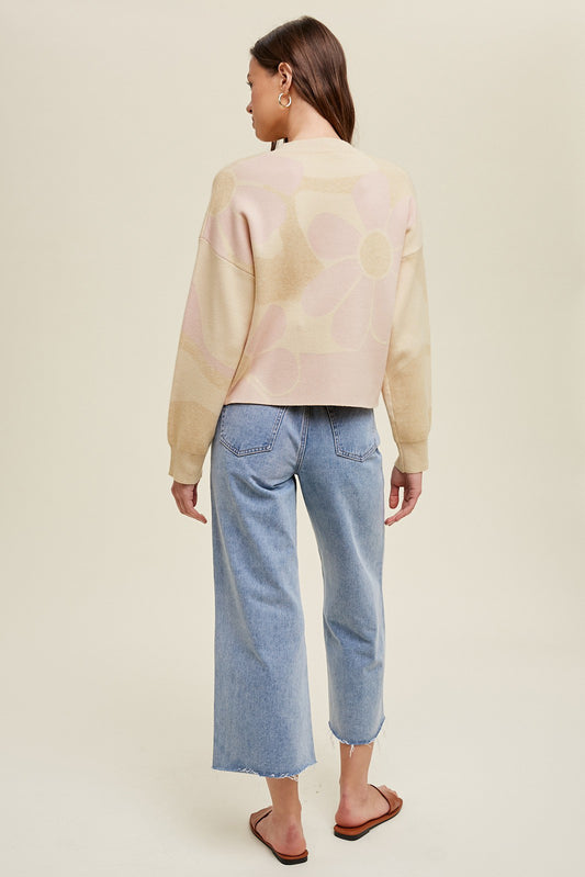 RETRO FLORAL DETAIL SWEATER - The Season Boutique