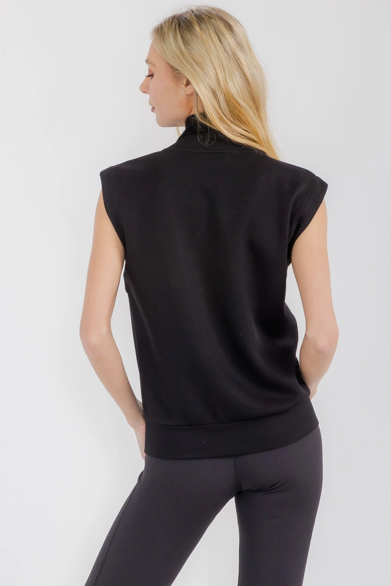 Collared Half Zip Sleeveless Scuba