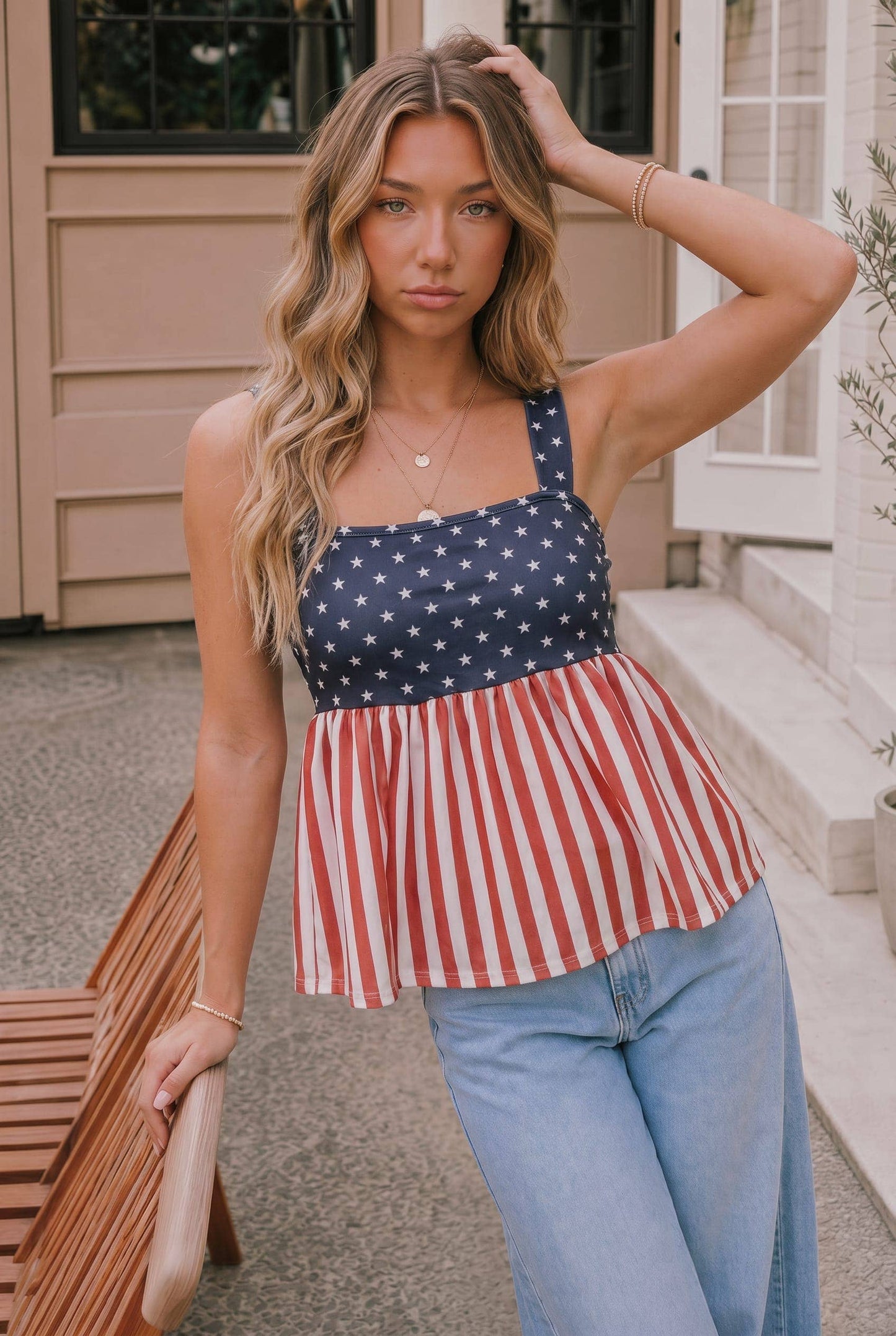 American Flag Babydoll Tank