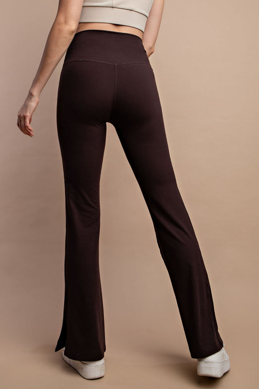 Olive V-Waist Flared Yoga Pocket