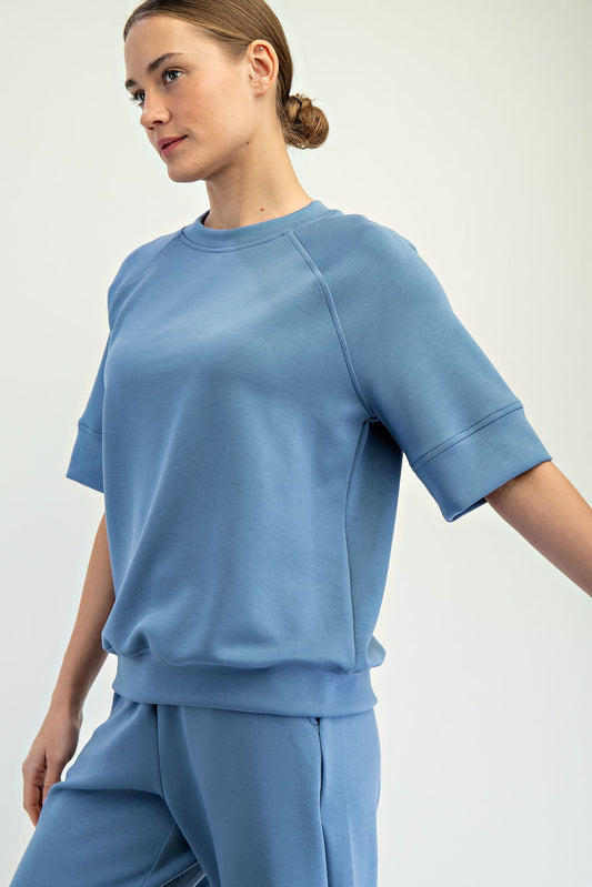 MODAL SCUBA OVERSIZED SLEEVE TOP - The Season Boutique