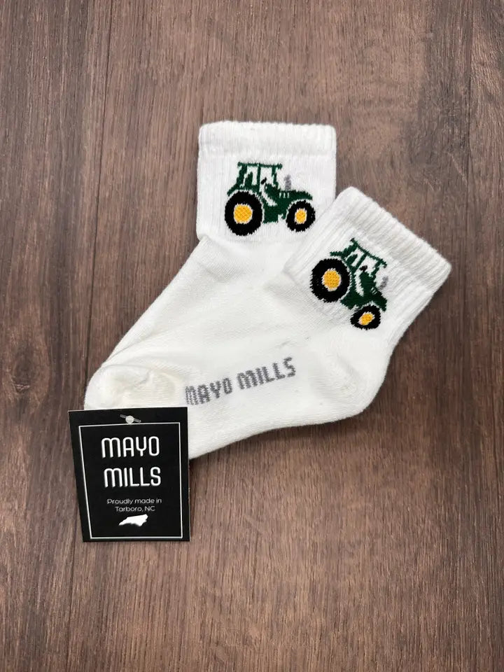 Children's Green Tractor Socks