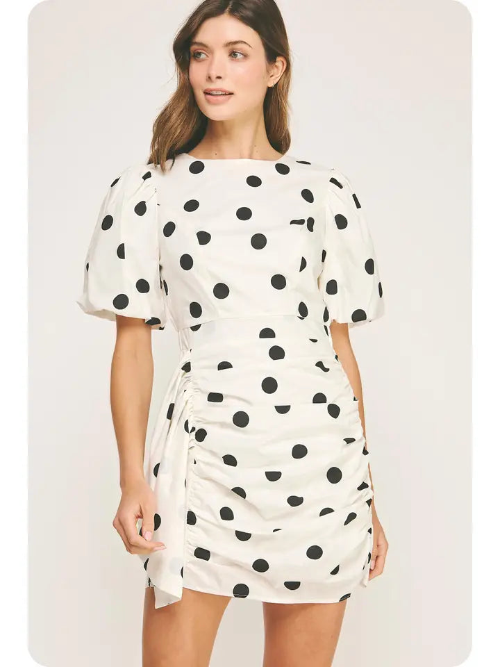 Polka Dot Voile Mini Dress