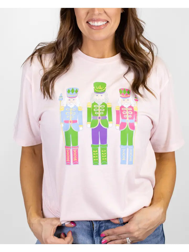 Candy Nutcracker Crew Neck T-Shirt Xlight Pink/Multi