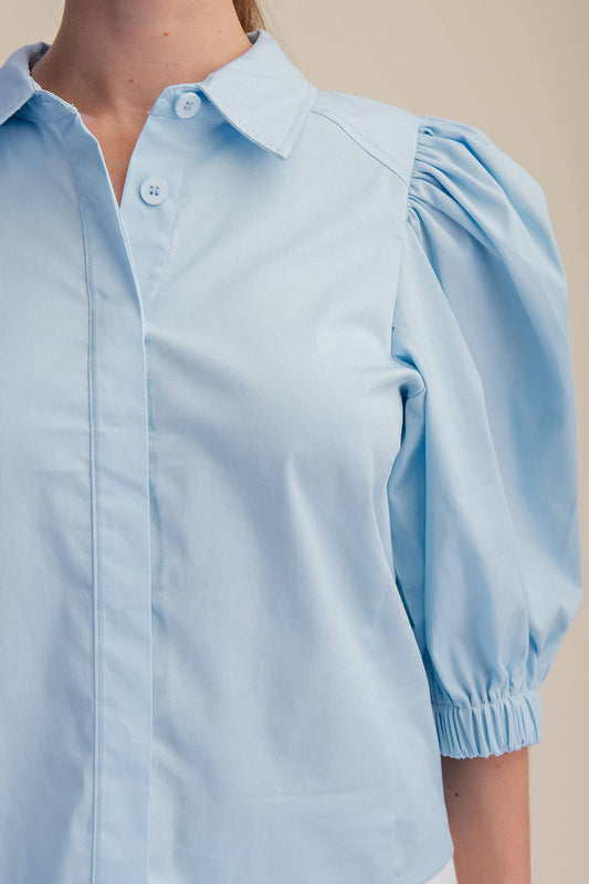 Puff Sleeve Button Down Top