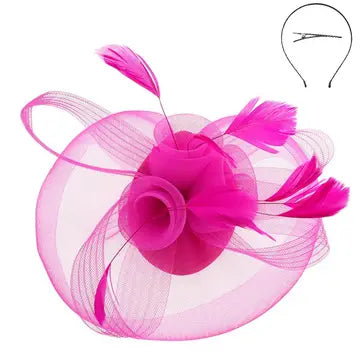 Kentucky Derby Flower Feathers Fascinator