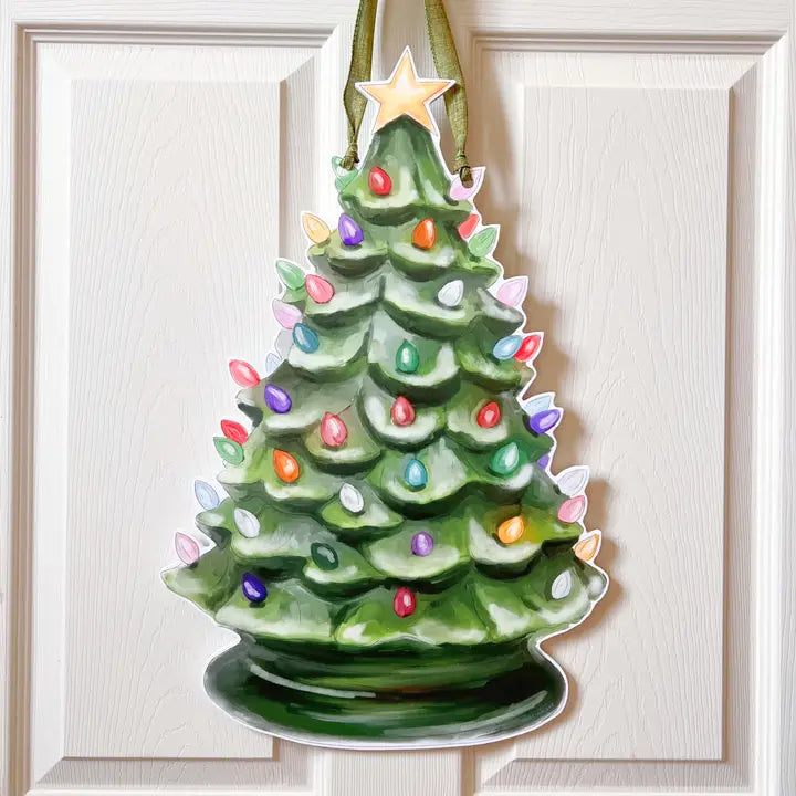 Vintage Christmas Tree Door Hanger - The Season Boutique