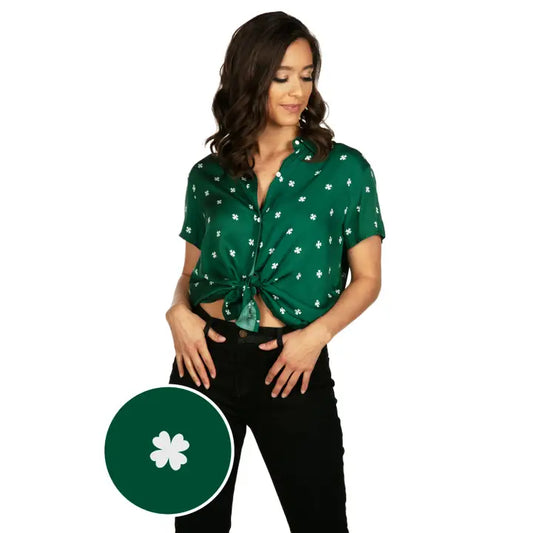 Womens Simple Clover Button - The Season Boutique