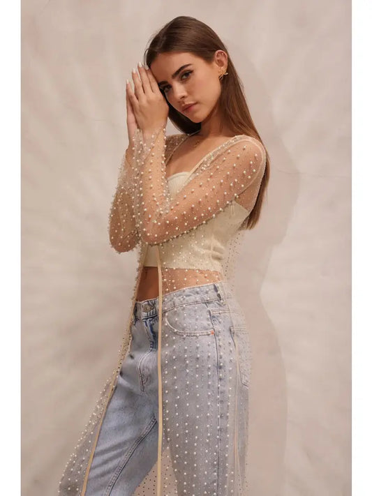 Pearl/ Rhinestone Cardigan