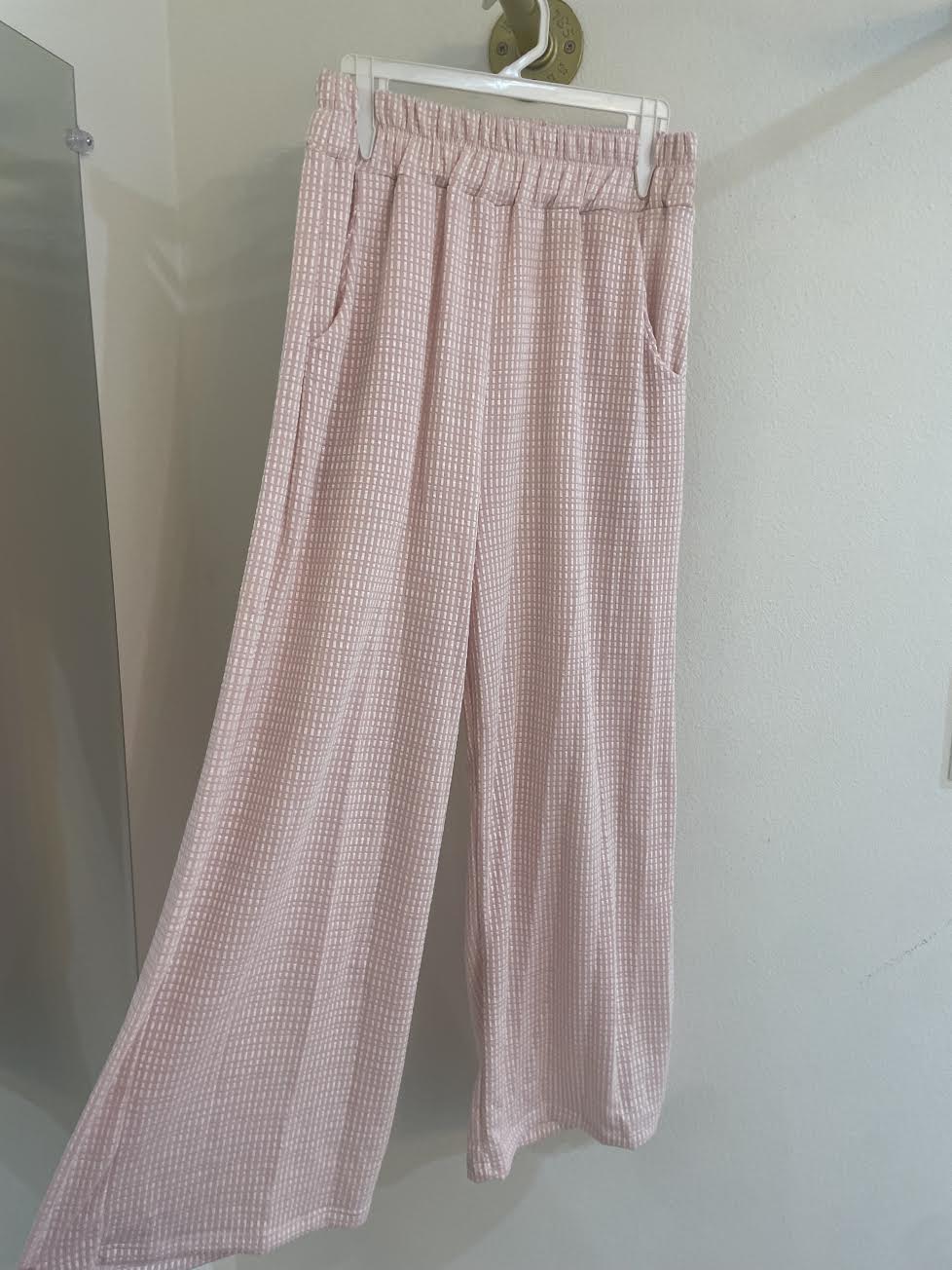 Textured Wide Leg Pants