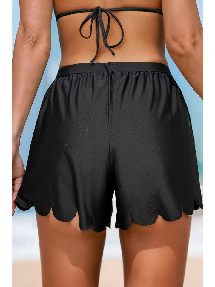 Scalloped Trim Beach Shorts