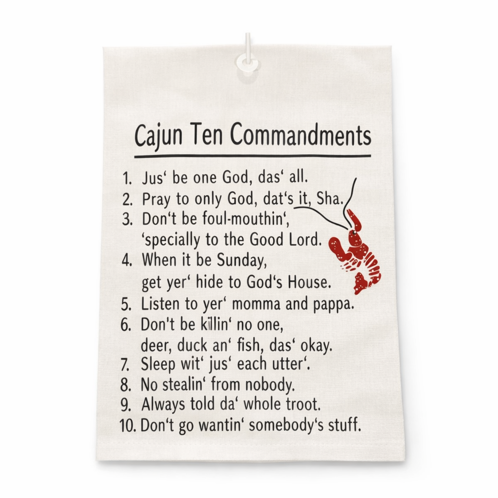 Cajun Ten Commandments Towel - The Season Boutique