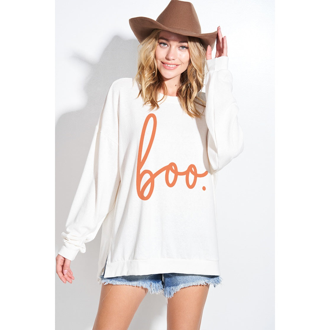 Boo Print Tri Blend Sweatshirts