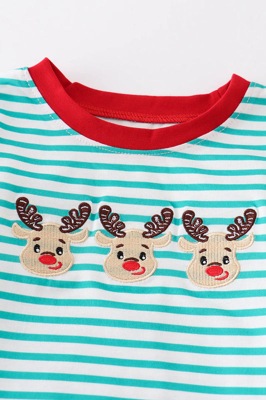 Green Stripe Deer Set
