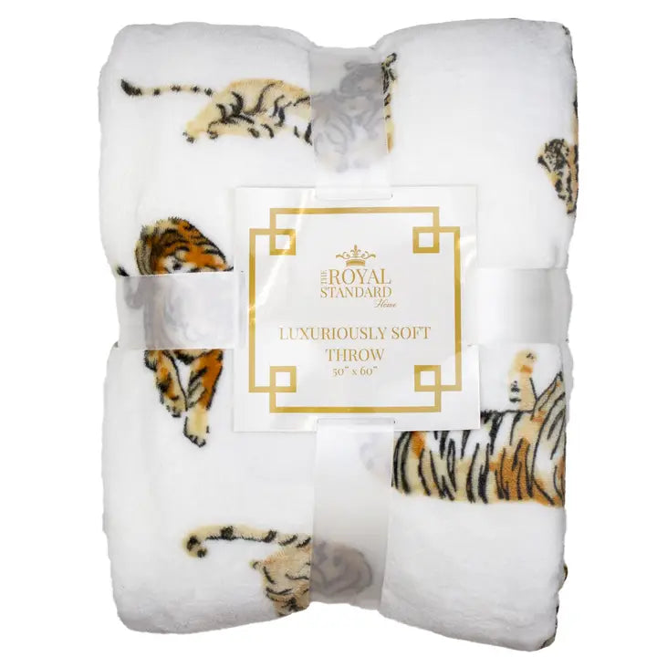 Forever Tiger Throw White/Multi 50x60