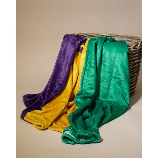 Mardi Gras Flag Throw Purple/Green/Yellow 50x60