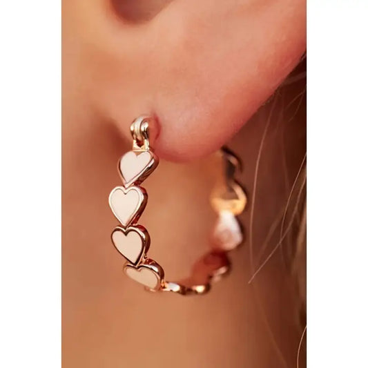 Heart Shape Plated Alloy Small Hook Earrings