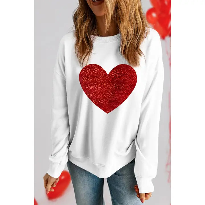 Glitter Valentine Heart Sweatshirt