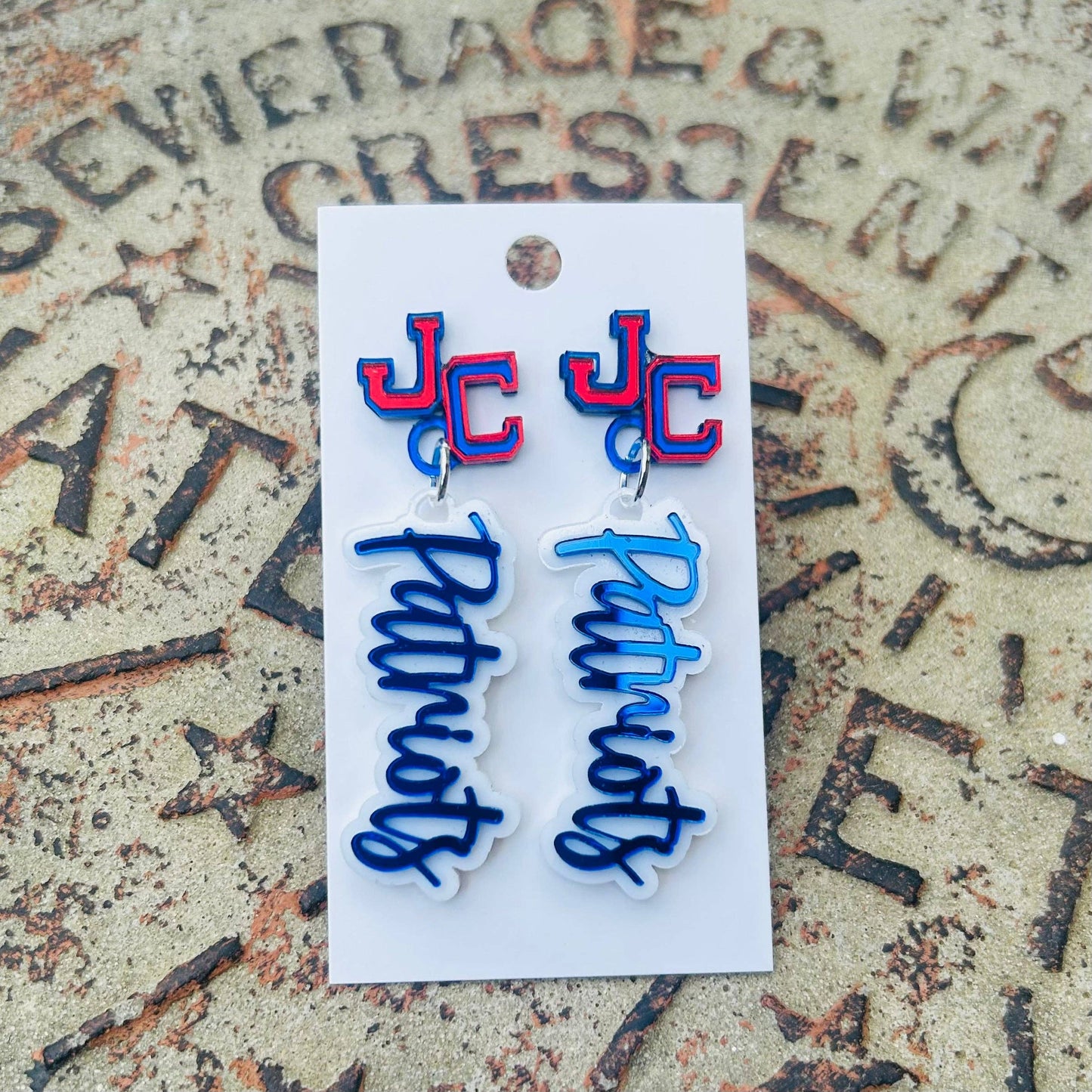 John Curtis Patriots Logo Earrings