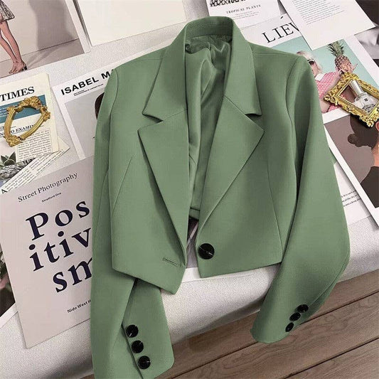 Loose Fit Solid Color Short Suit Jacket - The Season Boutique