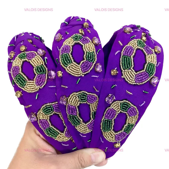 King Cake Mardi Gras Headband