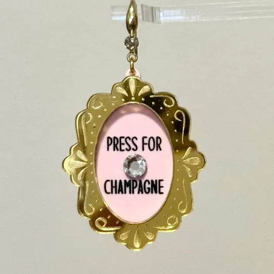 Acrylic Pink Birthday Press For Champagne Bride Earrings