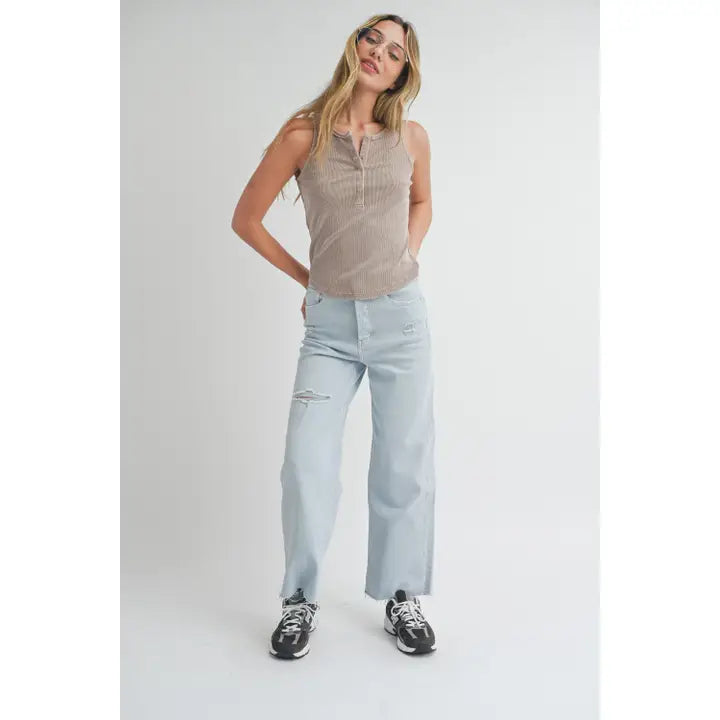 Distressed Stretched Denim
