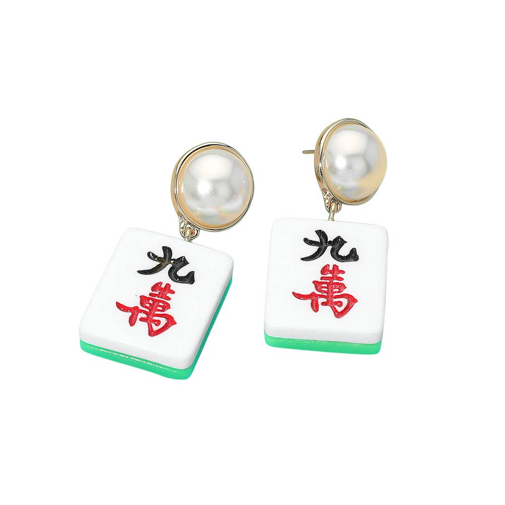 Mahjong Tile Earrings