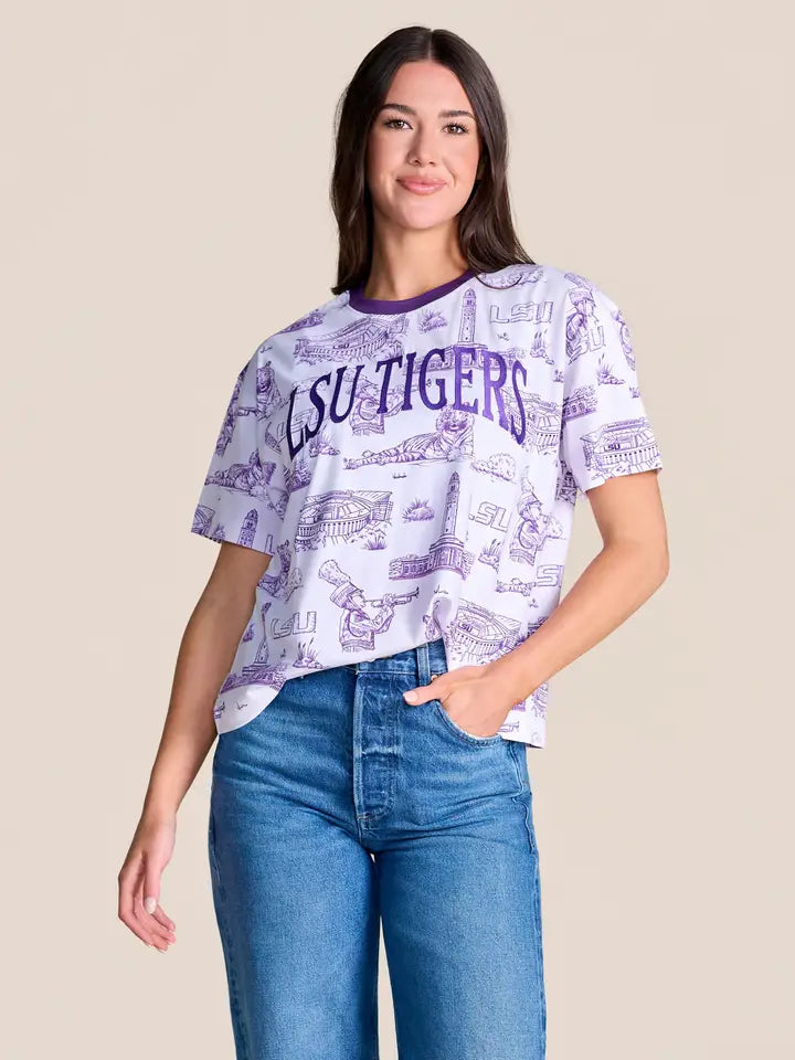 LSU Embroidered Tee