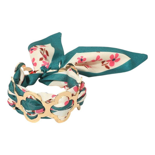 Metal Quatrefoil Ring Scarf Bracelet - The Season Boutique