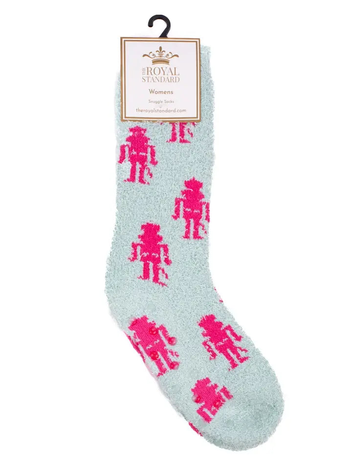 Women's Candy Nutcracker Snuggle Socks Sky/Hot Pink One