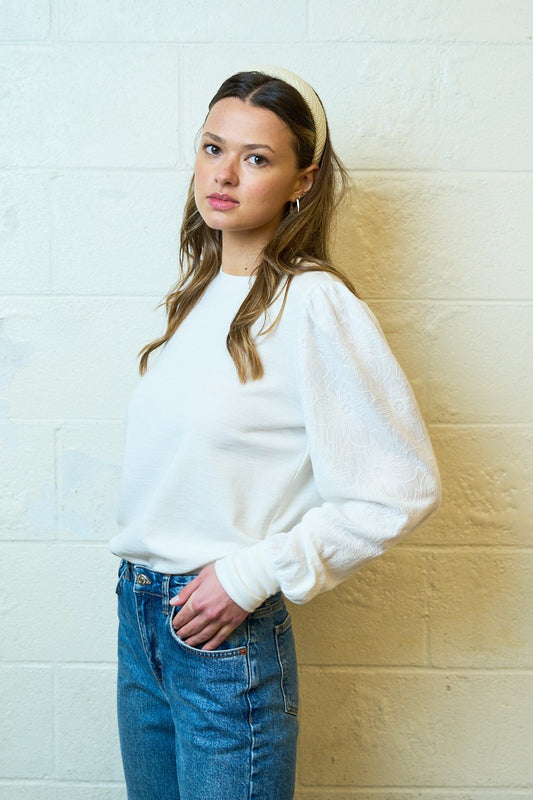 Floral Textured Sweatshirt