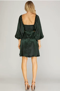 Satin Cut-Out Dress - The Season Boutique