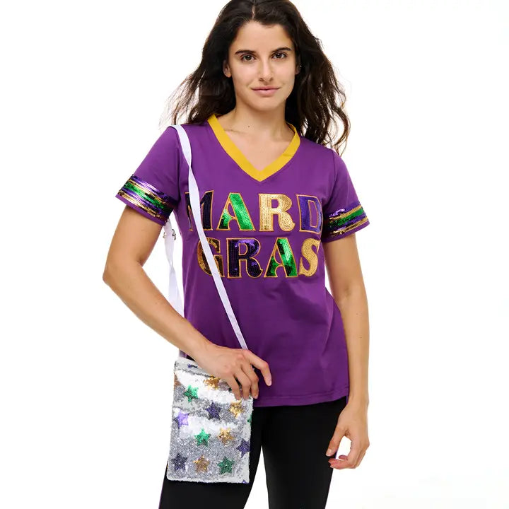 Mardi Gras Sequin Star Phone Bag - The Season Boutique