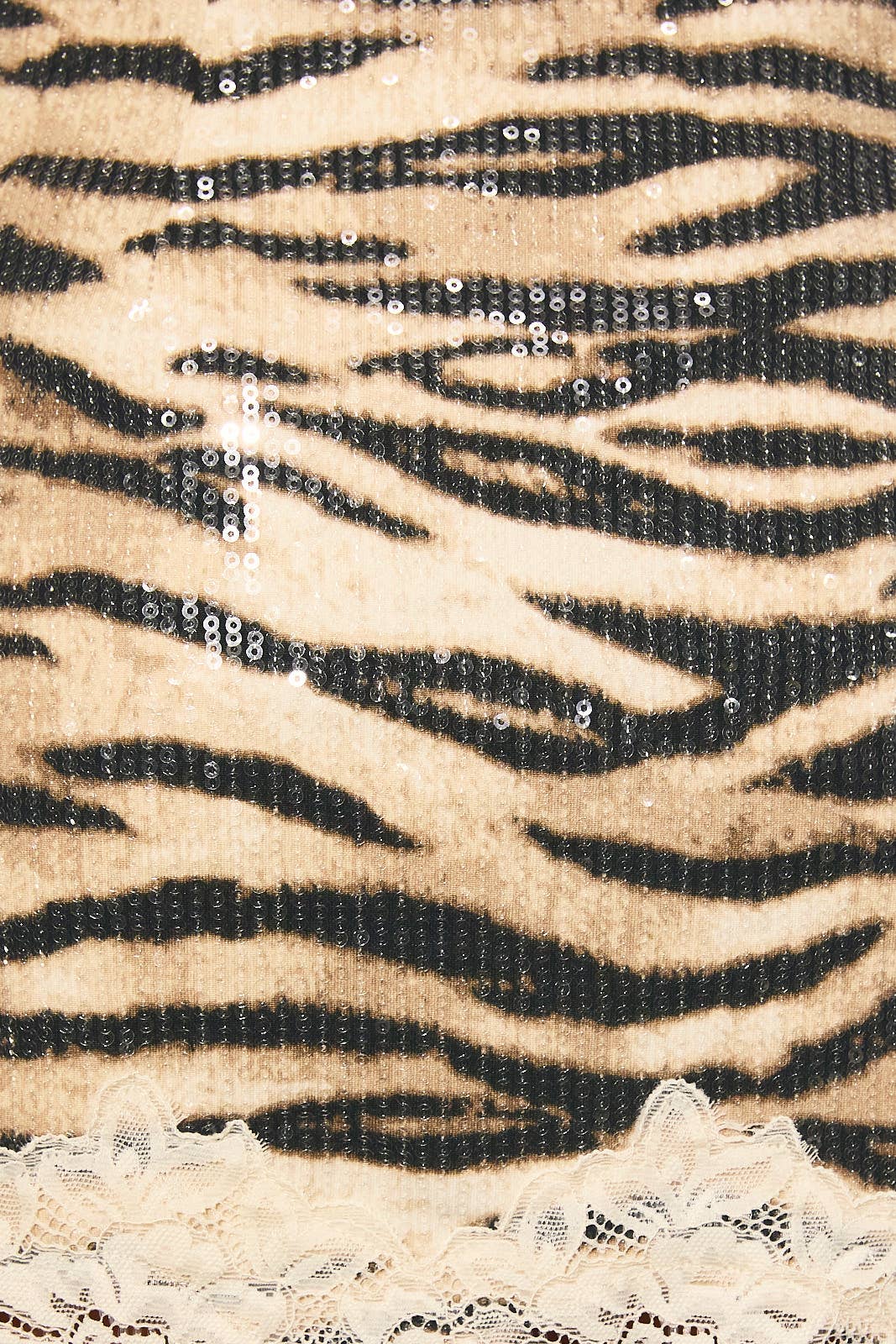 Tiger Sequin & Lace Skirt