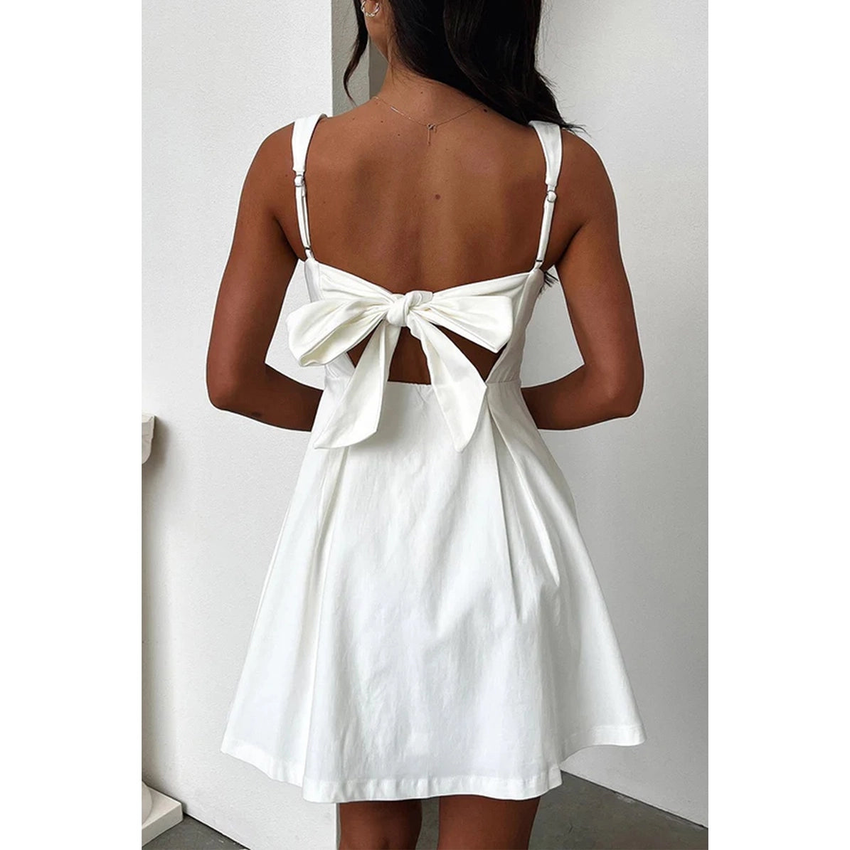 Solid Square Neck Dress