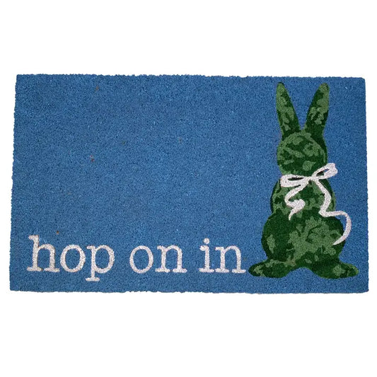 Boxwood Bunny Coir Doormat Palace Blue/Green