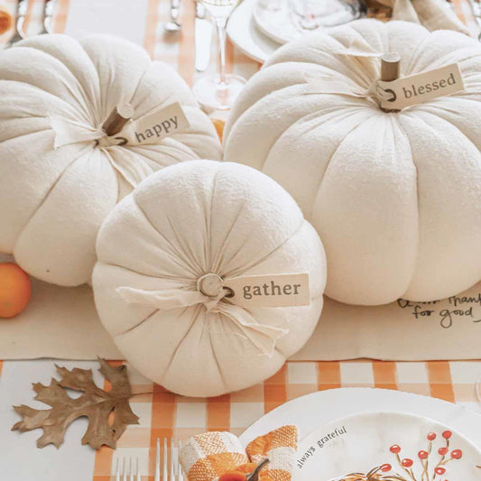 Cream Pumpkin Sitter - Large