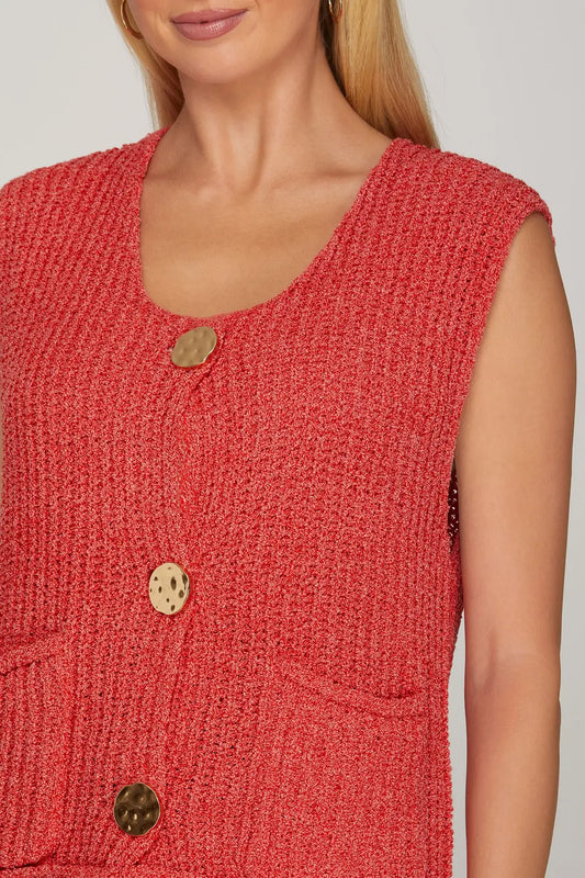 Sleeveless Crochet Sweater Vest