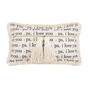 PS LOVE DHURRIE TASSEL PILLOW
