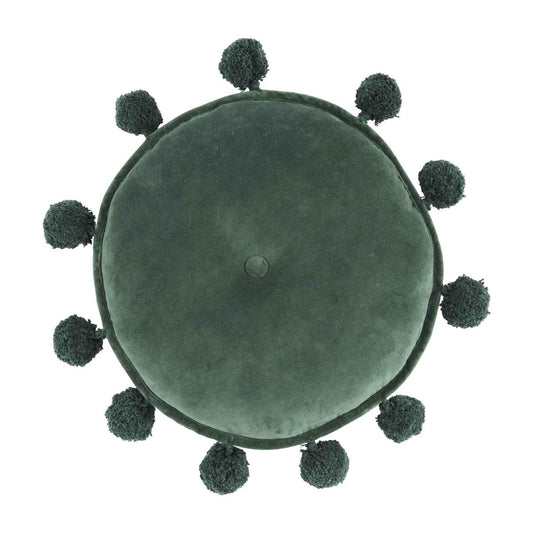 ROUND VELVET POM PILLOW - The Season Boutique