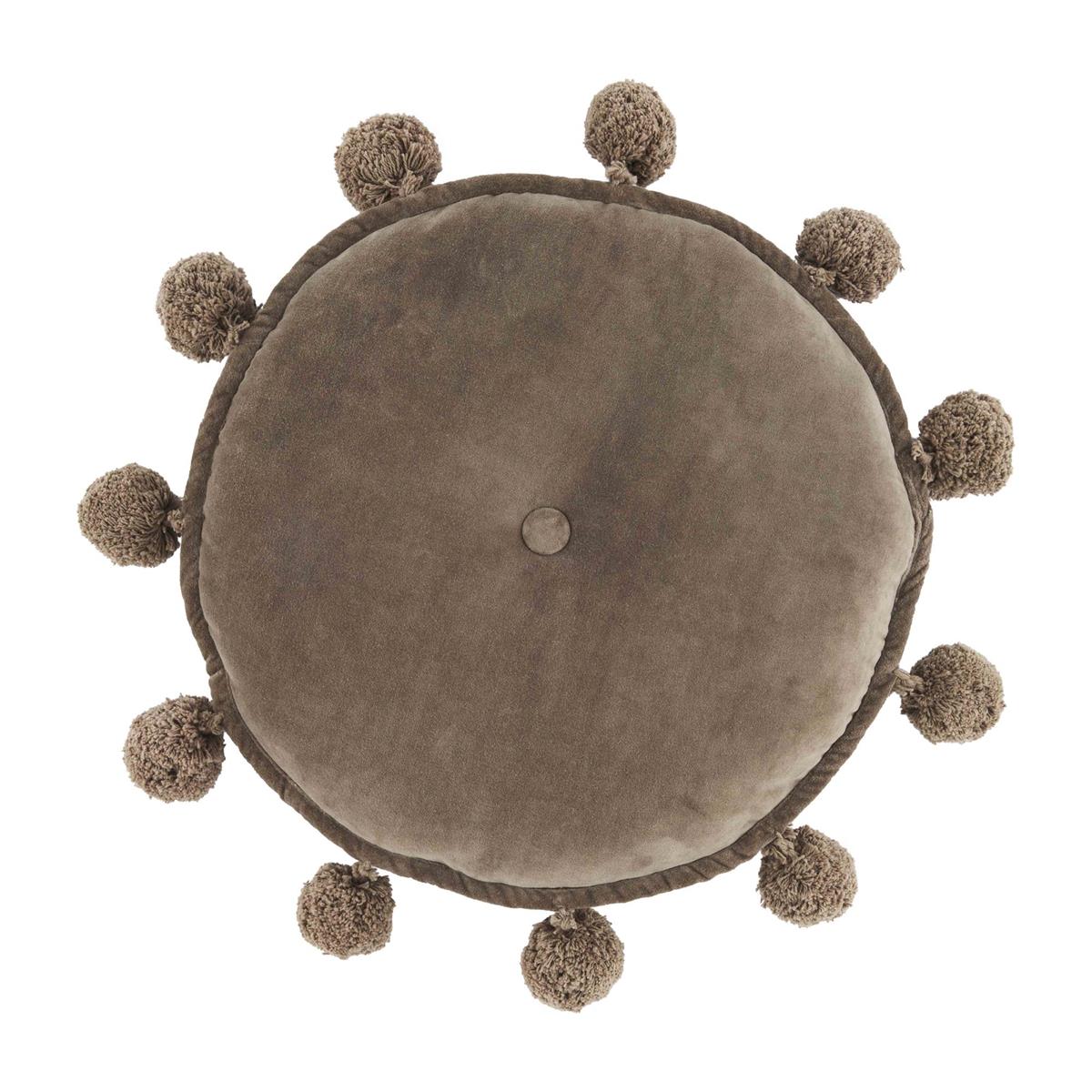 ROUND VELVET POM PILLOW - The Season Boutique