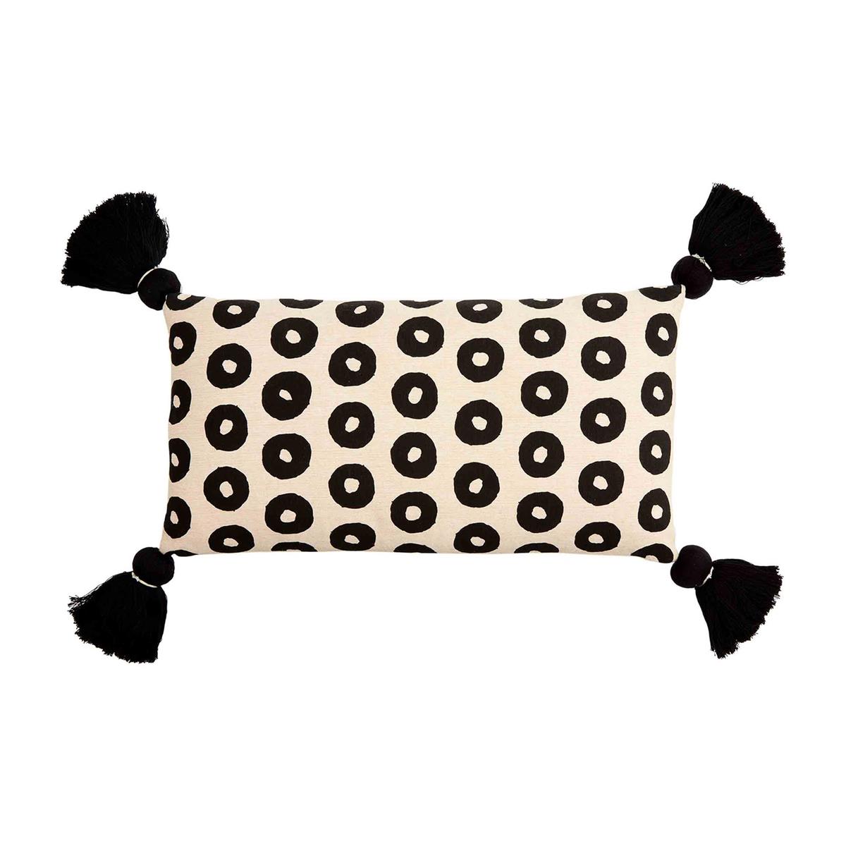 Black Dot Tassel Pillow - The Season Boutique