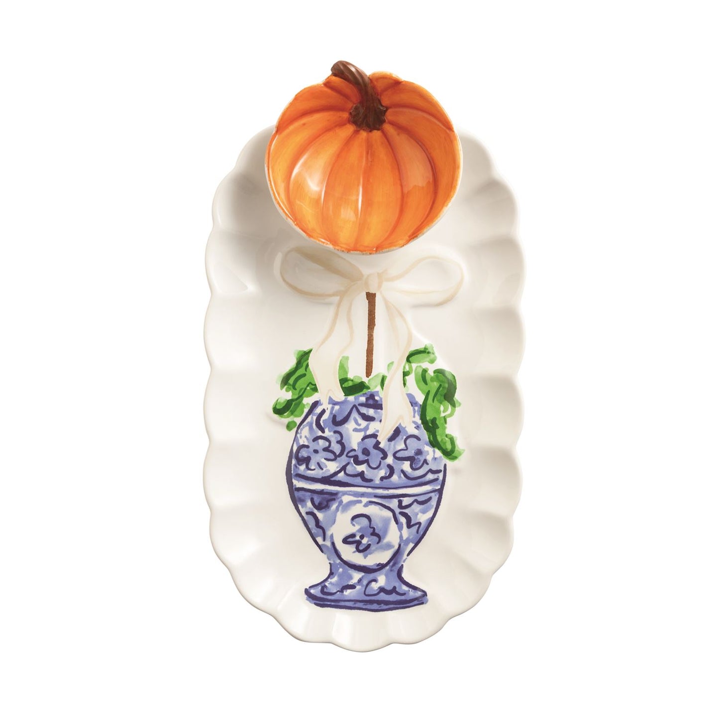 Pumpkin Topiary Tray & Tidbit Set