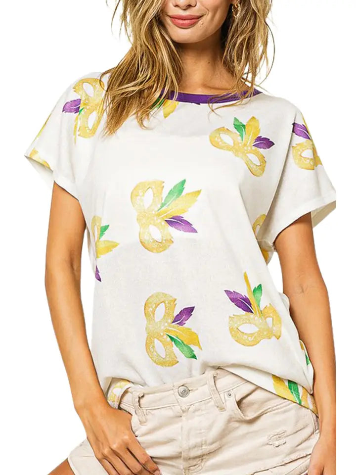 Mardi Gras Mask Top