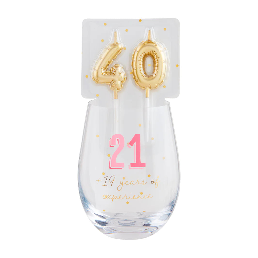 40th Wine and Candle Set