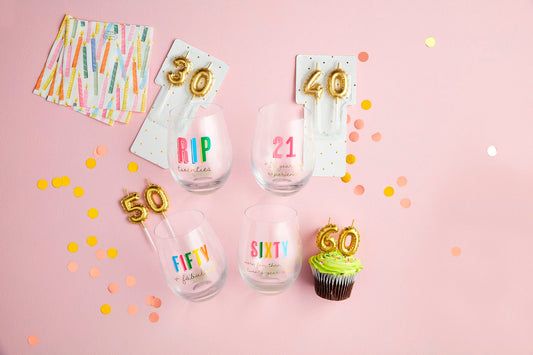 40th Wine and Candle Set