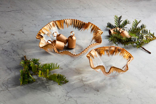 gold ruffle bowl set