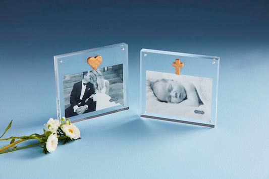 Acrylic Frame With Gold Cross 4X6